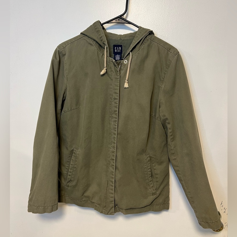 GAP Olive Green Hooded Utility Jacket